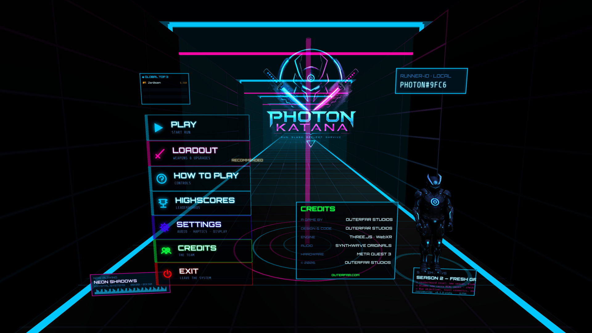 PHOTONKATANA Startbildschirm